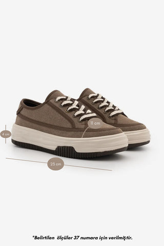 Kadın Sneaker  Spor Ayakkabı Kotnel - Vizon Süet
