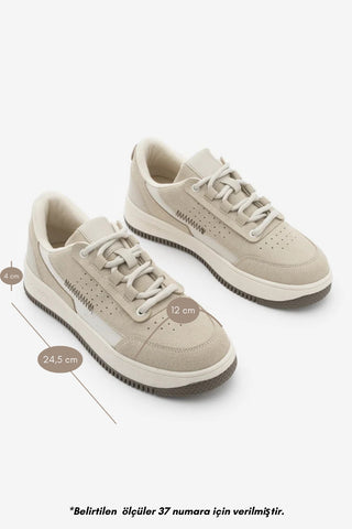 Kadın Sneaker  Spor Ayakkabı Loske - Bej Süet