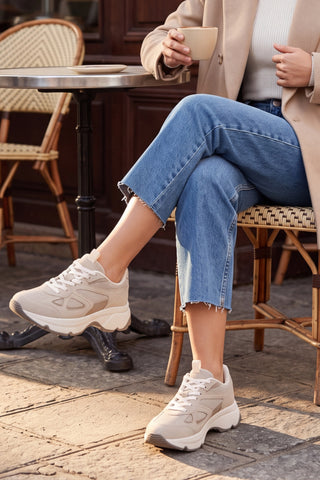 Kadın Sneaker  Spor Ayakkabı Volina - Bej Süet