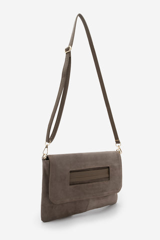 Kadın El ve Omuz Çantası Sonira - Vizon Süet