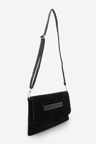 Kadın El ve Omuz Çantası Sonira - Siyah Süet