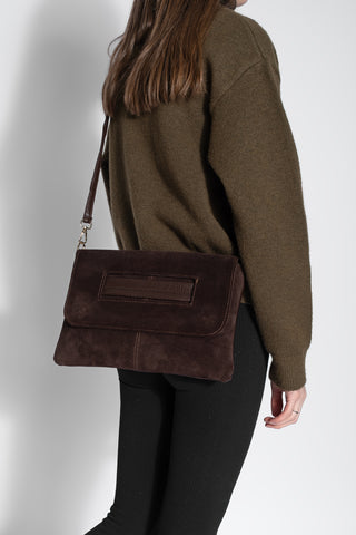 Kadın El ve Omuz Çantası Sonira - Kahve Süet