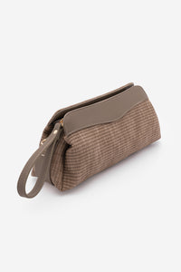 Kadın Hasır Görünümlü Clutch & Portföy El Ve Omuz Çantası Amarte - Vizon