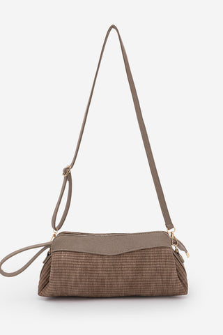 Kadın Hasır Görünümlü Clutch & Portföy El Ve Omuz Çantası Amarte - Vizon