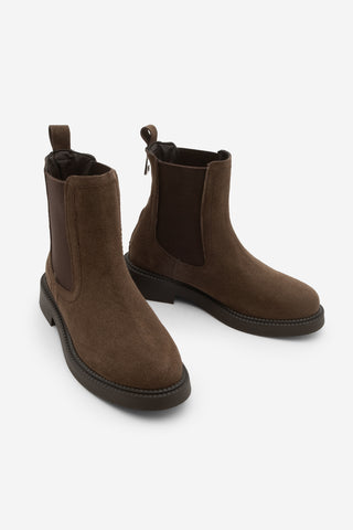Kadın Lastikli Günlük Bot Pinge - Kahve Süet