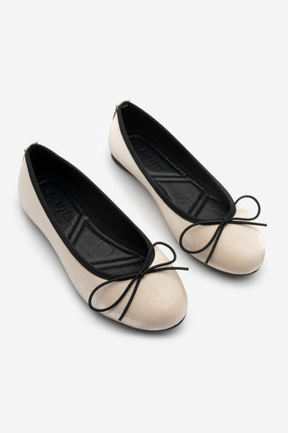 Kadın Fiyonklu Babet Tovran - Bej Saten