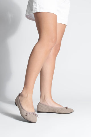 Kadın Fiyonklu Günlük Babet Monit - Vizon Süet