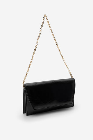Kadın Gold Zincirli Abiye Clutch & Portföy El Ve Omuz Çantası Noreva - Siyah