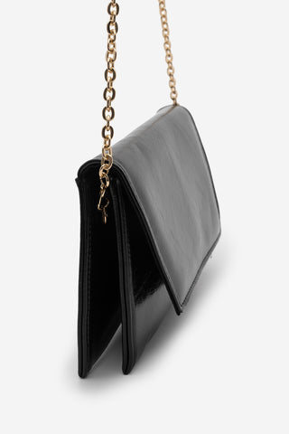 Kadın Gold Zincirli Abiye Clutch & Portföy El Ve Omuz Çantası Noreva - Siyah