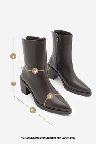 Kadın Günlük Topuklu Bot Lakos - Kahve