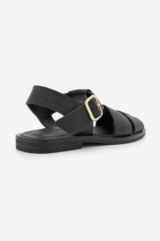 Kadın Hakiki Deri Bantlı Günlük Sandalet Ronima - Siyah