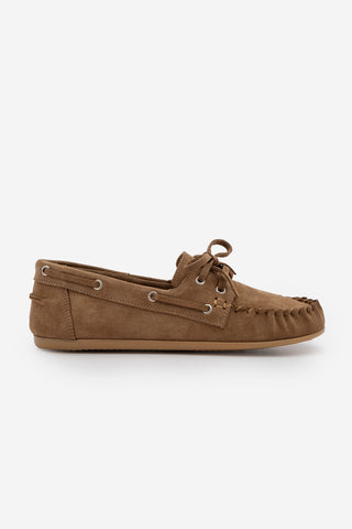 Kadın Hakiki Deri Büzgülü Loafer Günlük Ayakkabı Rudez - Camel Süet