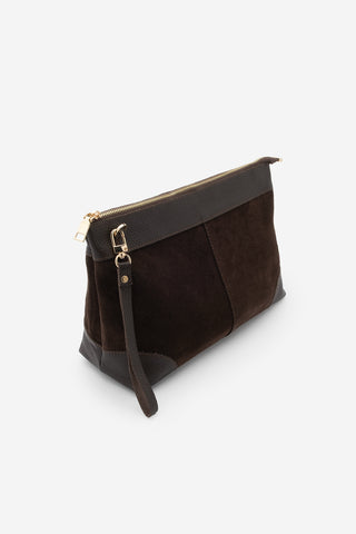 Kadın Hakiki Deri El Çantası Endoz - Kahve Süet