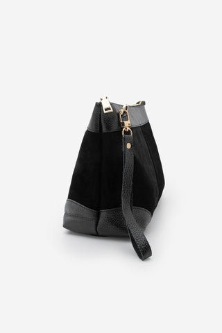 Kadın Hakiki Deri El Çantası Endoz - Siyah Süet