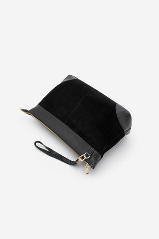 Kadın Hakiki Deri El Çantası Endoz - Siyah Süet