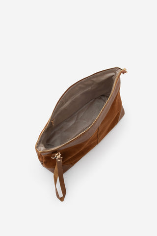 Kadın Hakiki Deri El Çantası Endoz - Taba Süet