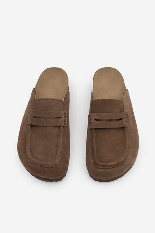 Kadın Hakiki Deri Eva Taban Sabo Günlük Terlik Solevu - Kahve Süet