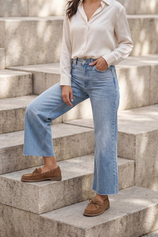 Kadın Hakiki Deri Fiyonklu Loafer Günlük Ayakkabı Savron - Camel Süet