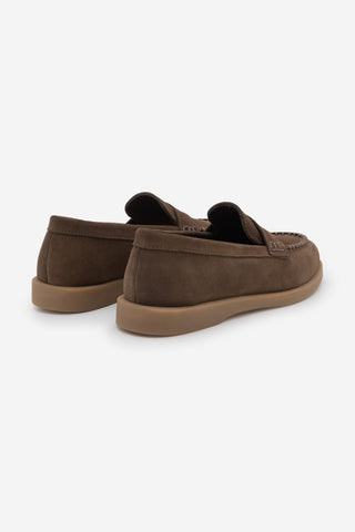 Kadın Hakiki Deri Loafer Günlük Ayakkabı Ginar - Kahve Süet