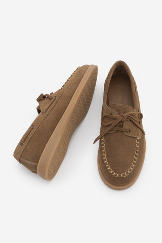 Kadın Hakiki Deri Loafer Günlük Ayakkabı Mistor - Taba Süet