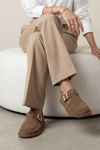 Kadın Hakiki Deri Loafer Günlük Ayakkabı Zepar - Taba Süet