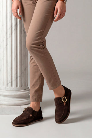 Kadın Hakiki Deri Loafer Günlük Ayakkabı Zepar - Kahve Süet