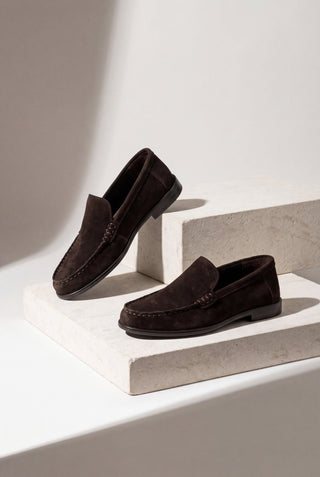 Kadın Hakiki Deri Makosen Loafer Günlük Ayakkabı Elsan - Kahve Süet