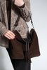 Kadın Hakiki Deri Omuz Çantası Olven - Kahve Süet
