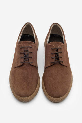 Kadın Hakiki Deri Oxford Ayakkabı Alyen - Kahve Süet