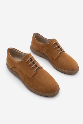 Kadın Hakiki Deri Oxford Ayakkabı Alyen - Taba Süet