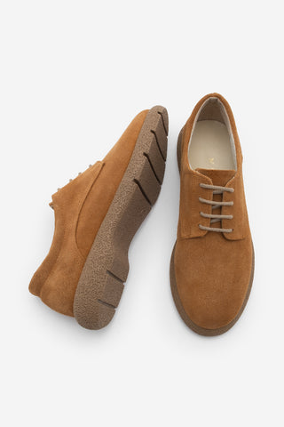 Kadın Hakiki Deri Oxford Ayakkabı Alyen - Taba Süet
