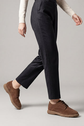 Kadın Hakiki Deri Oxford Ayakkabı Alyen - Kahve Süet