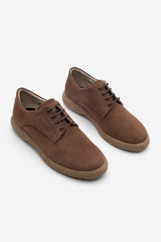 Kadın Hakiki Deri Oxford Ayakkabı Alyen - Kahve Süet
