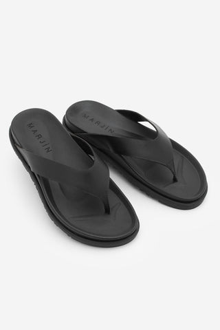 Kadın Hakiki Deri Parmak Arası Günlük Terlik Tarkin - Siyah