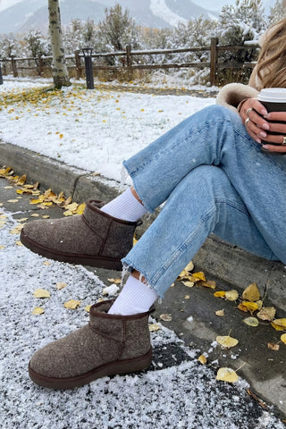 Kadın İçi Kürklü Günlük Bot Pasep - Kahve