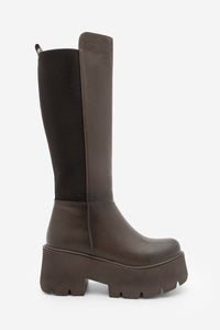 Kadın Kalın Taban Çizme Ferlas - Kahve