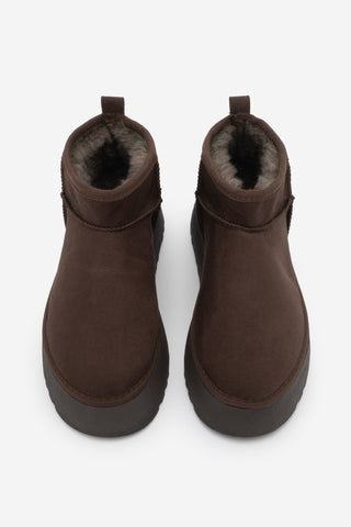 Kadın  İçi Kürklü Bot Tefis - Kahve Süet