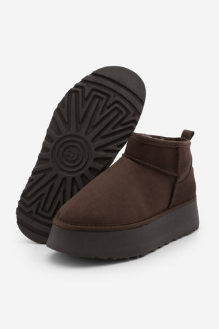 Kadın  İçi Kürklü Bot Tefis - Kahve Süet