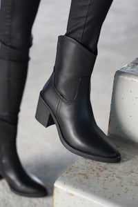 Kadın Kalın Topuklu Bot Tasim - Siyah