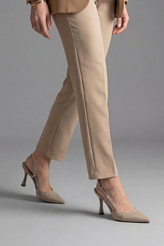 Kadın Klasik Topuklu Ayakkabı Reney - Bej Süet