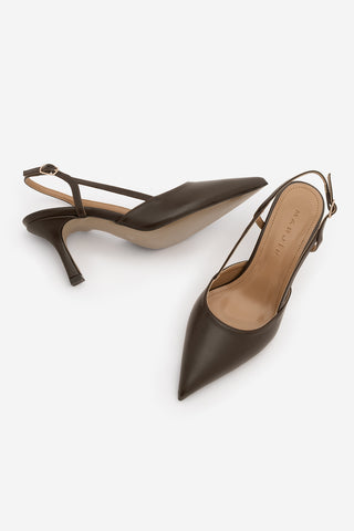 Kadın Klasik Topuklu Ayakkabı Suder - Kahve