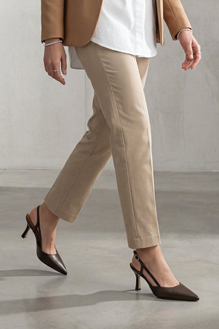 Kadın Klasik Topuklu Ayakkabı Suder - Kahve