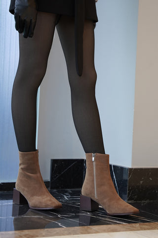 Kadın Topuklu Bot Bootie Noyes - Vizon Süet