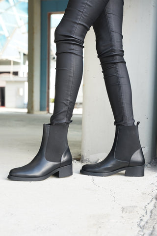 Kadın Lastikli Topuklu Günlük Bot Tunles - Siyah