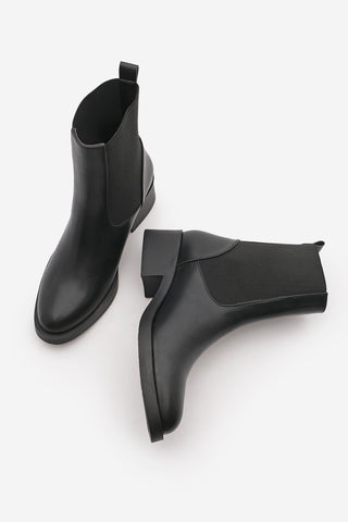 Kadın Lastikli Topuklu Günlük Bot Tunles - Siyah