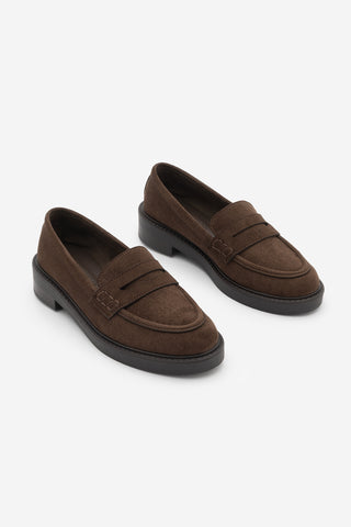 Kadın Loafer Günlük Ayakkabı Fonle - Kahve Süet