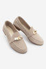 Kadın Loafer Hakiki Deri Tokalı Günlük Ayakkabı Nador - Bej Süet