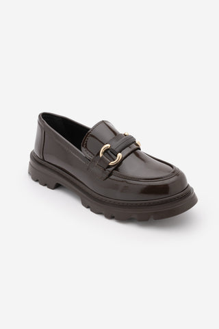 Kadın Loafer  Tokalı Günlük Ayakkabı Kinles - Kahve