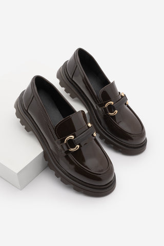Kadın Loafer  Tokalı Günlük Ayakkabı Kinles - Kahve