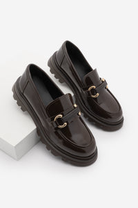 Kadın Loafer  Tokalı Günlük Ayakkabı Kinles - Kahve
